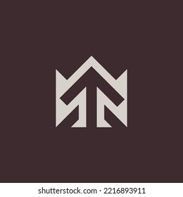 letra W flecha superior. logotipo W inicial abstracto