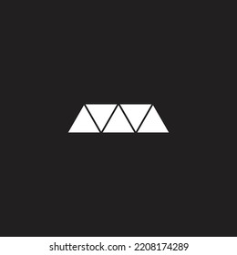 Letra W tower, símbolo geométrico triangular simple vector logo