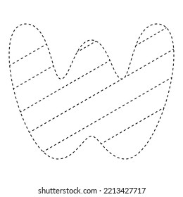 Letter W tracing worksheet for kids