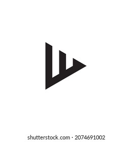 
letter W triangle building simple symbol logo vector