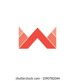 letter w triangle geometric gradient design logo