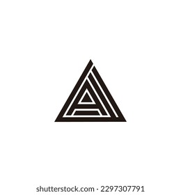 Geometrisches Symbol für Buchstaben A und W mit einfachem Logo, Vektorgrafik