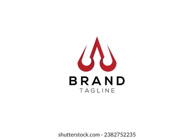 letter w trident vector template logo design