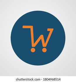Letter W trolley logo vector design