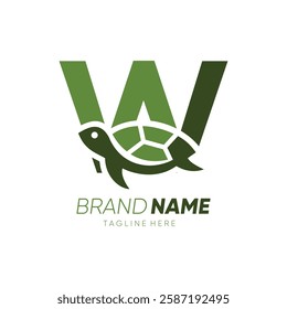 Letter W Turtle Logo Design Vector Icon Graphic Emblem Symbol Image Illustration