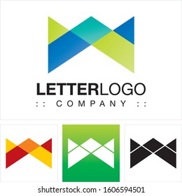 Letter W (Typography) Vector Symbol Company Logo (Logotype). Geometric Paper Fold Multi-colored Style Icon Illustration. Elegant Identity Concept Design Idea Brand Template.