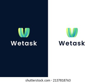 letter w and u logo design template