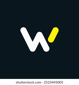 Letter W Unique Minimal Concept Logo | Multicolor W Letter Typography Symbol