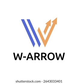 Letter W with Upward Arrow Symbol