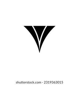 Letter W or V elegant geometric symbol simple logo vector