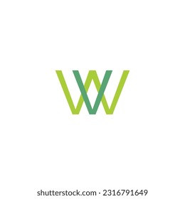 Letter W and V lines geometric symbol simple logo vector