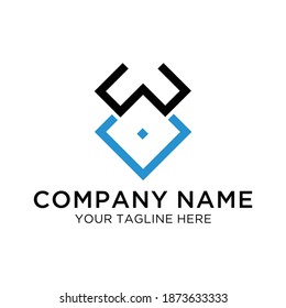 Diseño del logotipo de la letra W V. símbolo monocromo creativo mínimo. emblema vectorial universal elegante. Logotipo de negocio premium. Símbolo gráfico del alfabeto para identidad corporativa