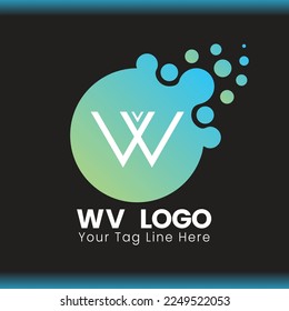 Letter W V logo design. creative minimal monochrome monogram symbol. Universal elegant vector emblem