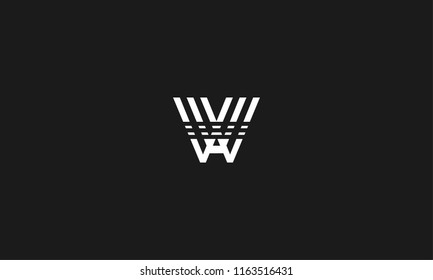 letter w and v logo with negative space effect for illustration use
