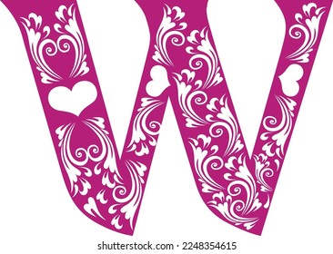 Letter W, Valentine Alphabet Monogram
Sublimation vector design file, for mug, t-shirt, vase, pillow case. etc