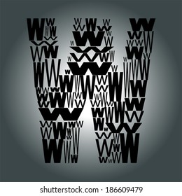 letter W. Vector illustration