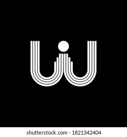 Plantilla de diseño de logotipo de punto de línea vectorial de letra W. Símbolo exclusivo de logotipo blanco minimalista
