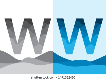 Letter W vector line logo design. Creative minimalism logotype icon symbol.