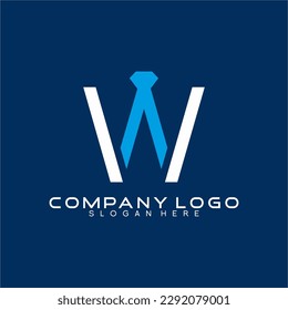 Letter w vector logo design with unique tie.