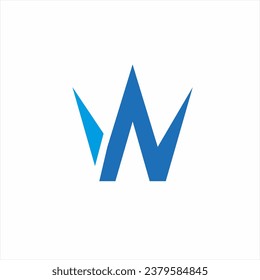 Letter W vector logo design with crown concept.