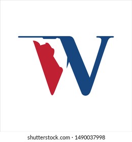 Letter W Vector Logo. Florida Map Icon and Symbol. Eps 10.