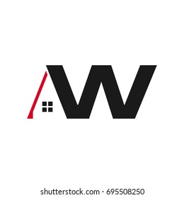 letter W vector logo. home symbol.