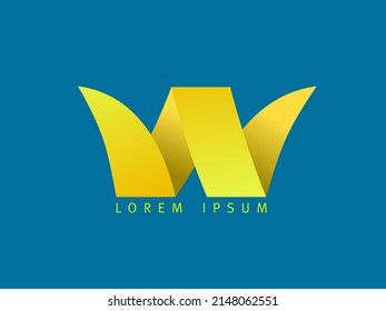 Símbolo del logotipo vectorial de la letra W, plantilla de símbolo de la cinta en forma de W