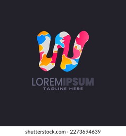 Símbolo del logotipo vectorial de la letra W. Plantilla de logotipo de alfabeto lista para su uso, logotipo inicial moderno