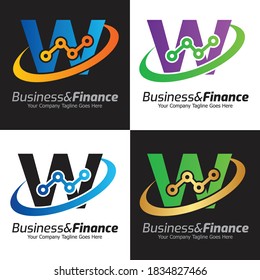 Letter W vector logo template, Colorful Letter W logo, Financial Company Logo, Financial Institute Advisors Logo Design Template Vector Icon