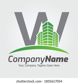 Letter W vector logo template, Colorful Letter W logo, Real Estate, Building and Construction Logo Design Template Vector Icon