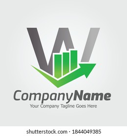 Letter W vector logo template, Colorful Letter W logo, Financial Company Logo, Financial Institute Advisors Logo Design Template Vector Icon