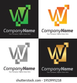 Letter W vector logo template, Colorful Letter W logo, Financial Company Logo, Financial Institute Advisors Logo Design Template Vector Icon