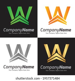 Letter W vector logo template, Colorful Letter W logo, Real Estate, Building and Construction Logo Design Template Vector Icon