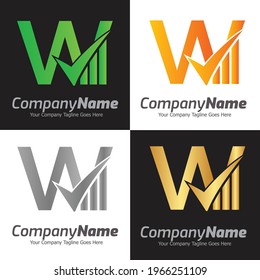 Letter W vector logo template, Colorful Letter W logo, Financial Company Logo, Financial Institute Advisors Logo Design Template Vector Icon