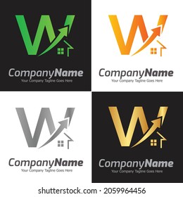 Letter W vector logo template, Colorful Letter W logo, Real Estate, Building and Construction Logo Design Template Vector Icon