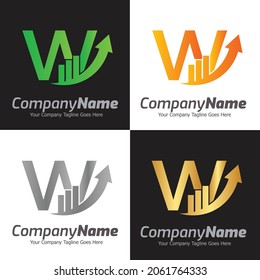 Letter W vector logo template, Colorful Letter W logo, Financial Company Logo, Financial Institute Advisors Logo Design Template Vector Icon