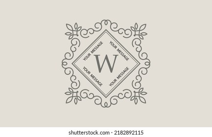 Plantilla del logotipo vectorial de la letra W (signo, símbolo, emblema, ornamento, monograma)