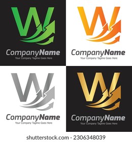 Plantilla de logotipo vectorial de la letra W, logotipo de la letra colorida W, logotipo de la empresa financiera, icono de la plantilla de diseño de los asesores del Instituto Financiero