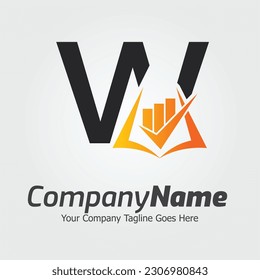 Plantilla de logotipo vectorial de la letra W, logotipo de la letra colorida W, logotipo de la empresa financiera, icono de la plantilla de diseño de los asesores del Instituto Financiero