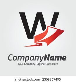 Plantilla de logotipo vectorial de la letra W, logotipo de la letra colorida W, logotipo de la empresa financiera, icono de la plantilla de diseño de los asesores del Instituto Financiero