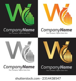 Letter W vector logo template, Colorful Letter W logo, Financial Company Logo, Financial Institute Advisors Logo Design Template Vector Icon