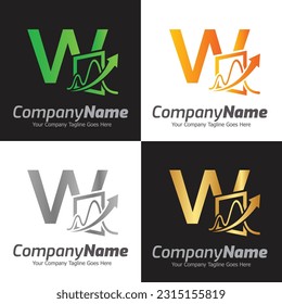 Plantilla de logotipo vectorial de la letra W, logotipo de la letra colorida W, logotipo de la empresa financiera, icono de la plantilla de diseño de los asesores del Instituto Financiero