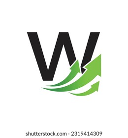 Plantilla de logotipo vectorial de la letra W, logotipo de la letra colorida W, logotipo de la empresa financiera, icono de la plantilla de diseño de los asesores del Instituto Financiero
