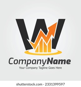 Buchstabe W Vektor-Logo-Vorlage, farbiger Buchstabe W-Logo, Logo von Finanzunternehmen, Ratgeber von Finanzinstituten Logo-Design-Vorlage Vektorsymbol
