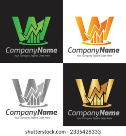 Letter W vector logo template, Colorful Letter W logo, Financial Company Logo, Financial Institute Advisors Logo Design Template Vector Icon