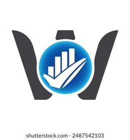 Letter W vector logo template, Colorful Letter W logo, Financial Company Logo, Financial Institute Advisors Logo Design Template Vector Icon