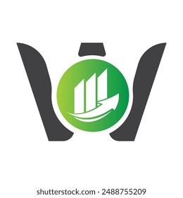 Letter W vector logo template, Colorful Letter W logo, Financial Company Logo, Financial Institute Advisors Logo Design Template Vector Icon