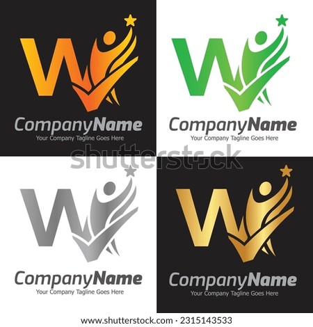 Letter W vector logo template, Colorful Letter W logo, Financial Company Logo, Financial Institute Advisors Logo Design Template Vector Icon