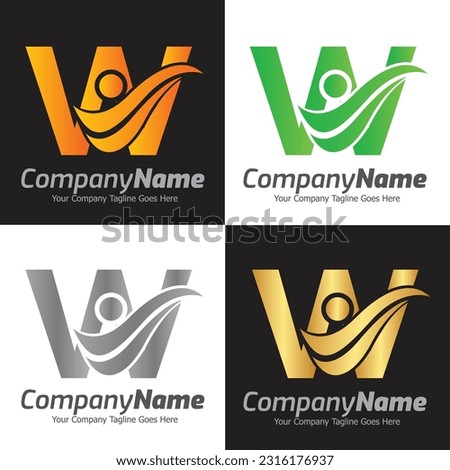 Letter W vector logo template, Colorful Letter W logo, Financial Company Logo, Financial Institute Advisors Logo Design Template Vector Icon