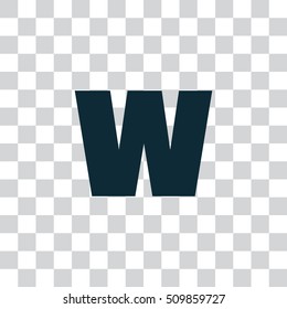 Letter W vector, logo. Useful as branding symbol, corporate identity, alphabet element, transparent clip art and illustration.